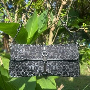 Coach Black Shimmer Hampton Shoulder Bag